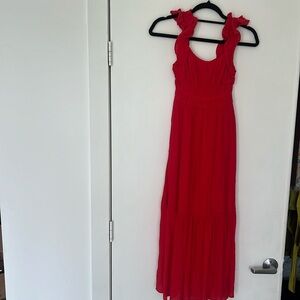 Red crinkle maxi dress XXSP | euro summer elevated chic, feminine, coquette